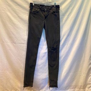 Black distressed jeans